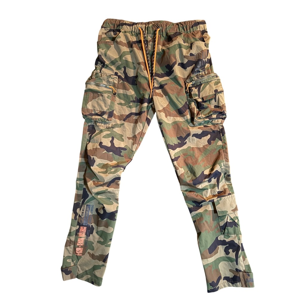 Smoke Rise Camo Cargo Pants Mens Large Green Woodland Camouflage Streetwear